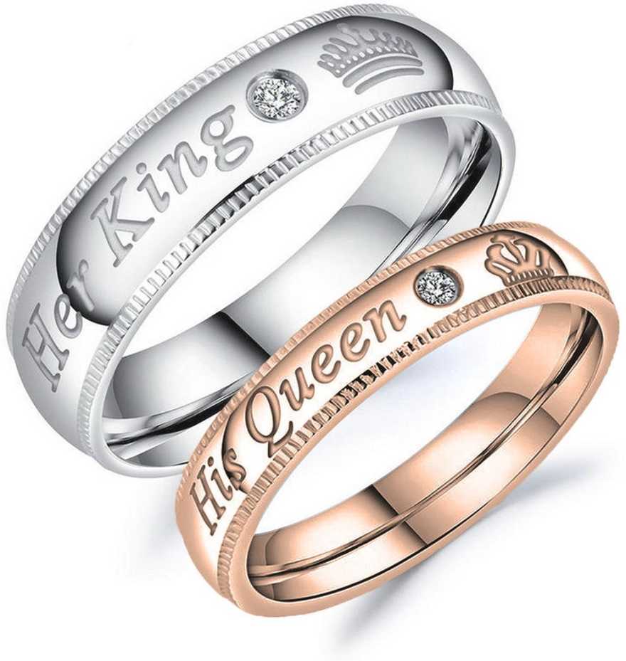 1 Pair His Queen and Her King Couple Rings Set Wedding Engagement Promise  Ring Anniversary Valentine's Day Jewelry 40GB - AliExpress