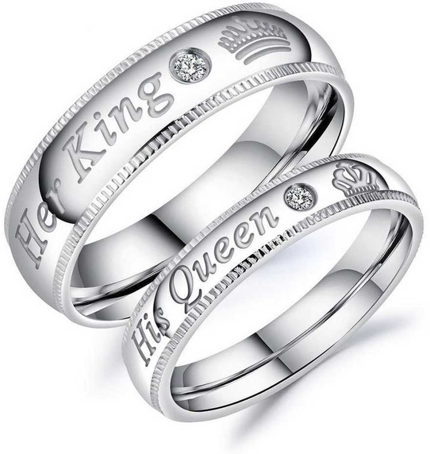 King Queen Couple Rings Set Gift for Two Gullei.com