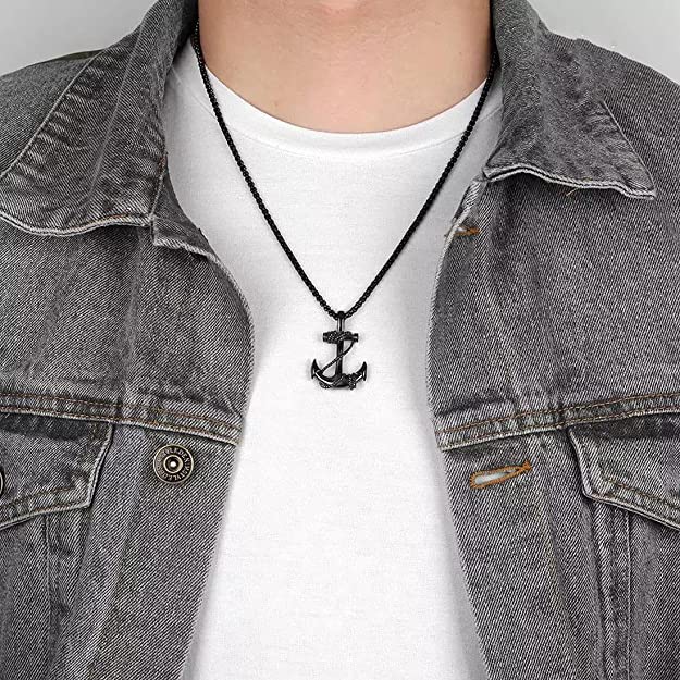 Necklace Pendant Men Stainless Steel | Stainless Steel Anchor Necklace -  Punk Vintage - Aliexpress